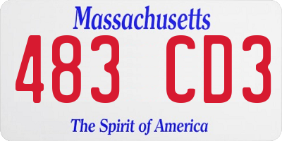 MA license plate 483CD3