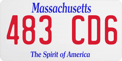 MA license plate 483CD6