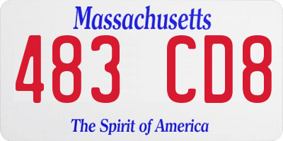 MA license plate 483CD8
