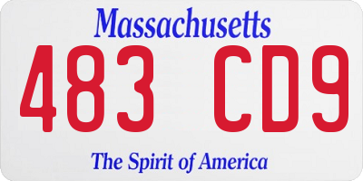 MA license plate 483CD9