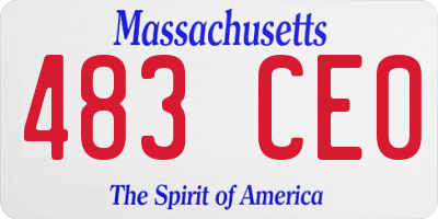 MA license plate 483CE0