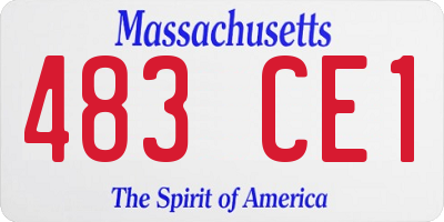 MA license plate 483CE1
