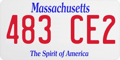 MA license plate 483CE2