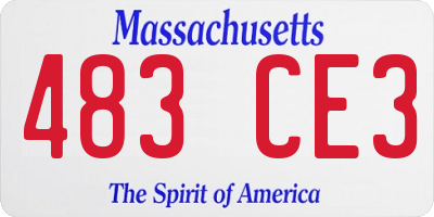 MA license plate 483CE3