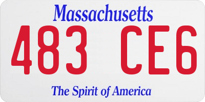 MA license plate 483CE6