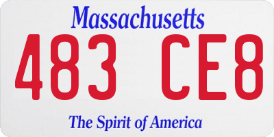MA license plate 483CE8