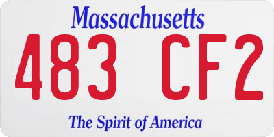 MA license plate 483CF2