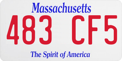 MA license plate 483CF5