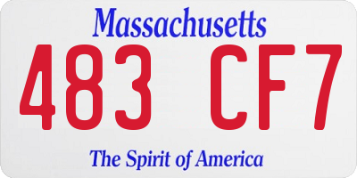 MA license plate 483CF7
