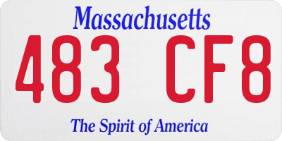 MA license plate 483CF8