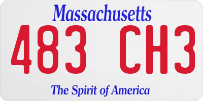 MA license plate 483CH3