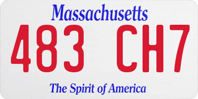 MA license plate 483CH7