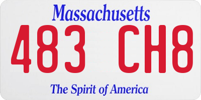 MA license plate 483CH8