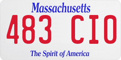 MA license plate 483CI0