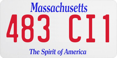 MA license plate 483CI1