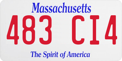 MA license plate 483CI4