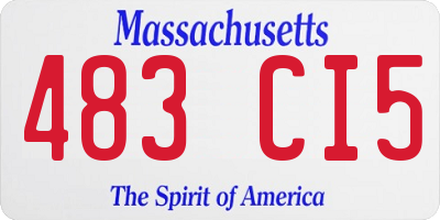 MA license plate 483CI5