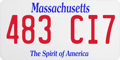 MA license plate 483CI7