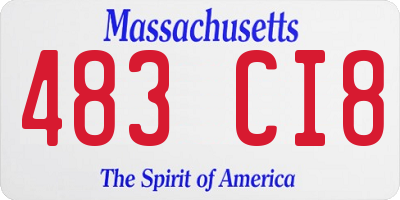 MA license plate 483CI8