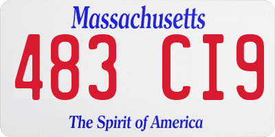 MA license plate 483CI9