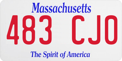 MA license plate 483CJ0