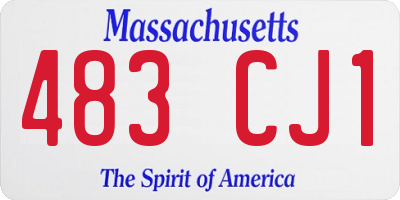 MA license plate 483CJ1