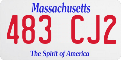 MA license plate 483CJ2