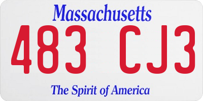 MA license plate 483CJ3