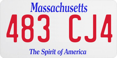 MA license plate 483CJ4