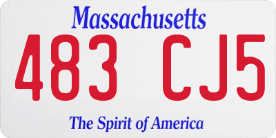MA license plate 483CJ5