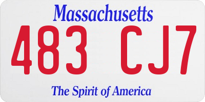 MA license plate 483CJ7