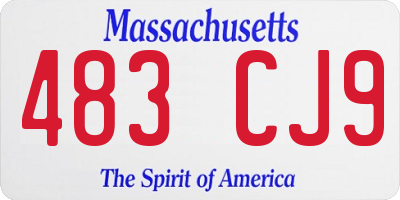 MA license plate 483CJ9