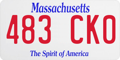 MA license plate 483CK0