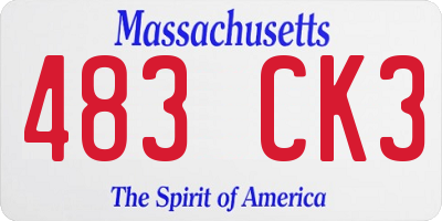 MA license plate 483CK3