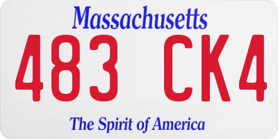 MA license plate 483CK4