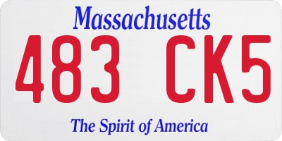 MA license plate 483CK5