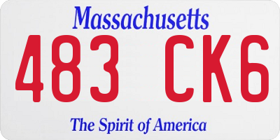 MA license plate 483CK6