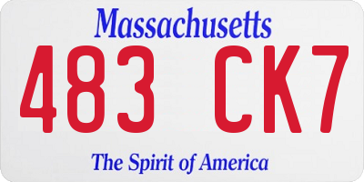 MA license plate 483CK7