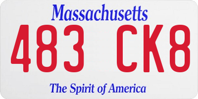 MA license plate 483CK8