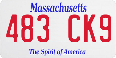 MA license plate 483CK9