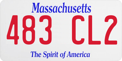 MA license plate 483CL2