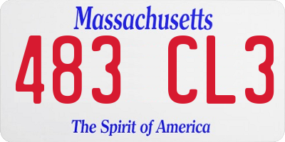 MA license plate 483CL3