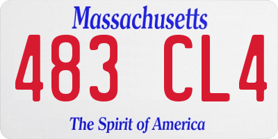 MA license plate 483CL4