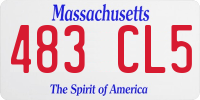 MA license plate 483CL5
