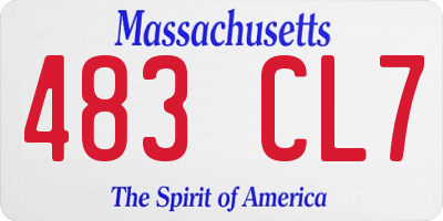 MA license plate 483CL7
