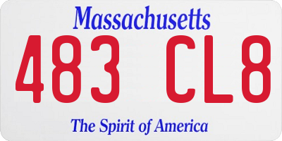 MA license plate 483CL8