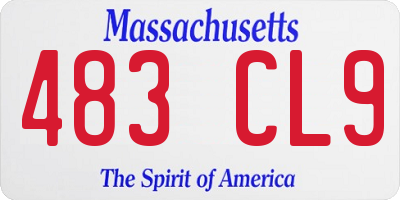 MA license plate 483CL9