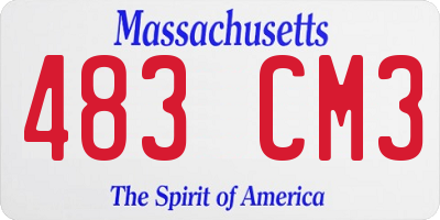 MA license plate 483CM3