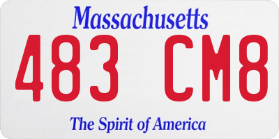 MA license plate 483CM8