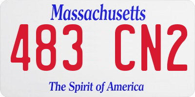 MA license plate 483CN2